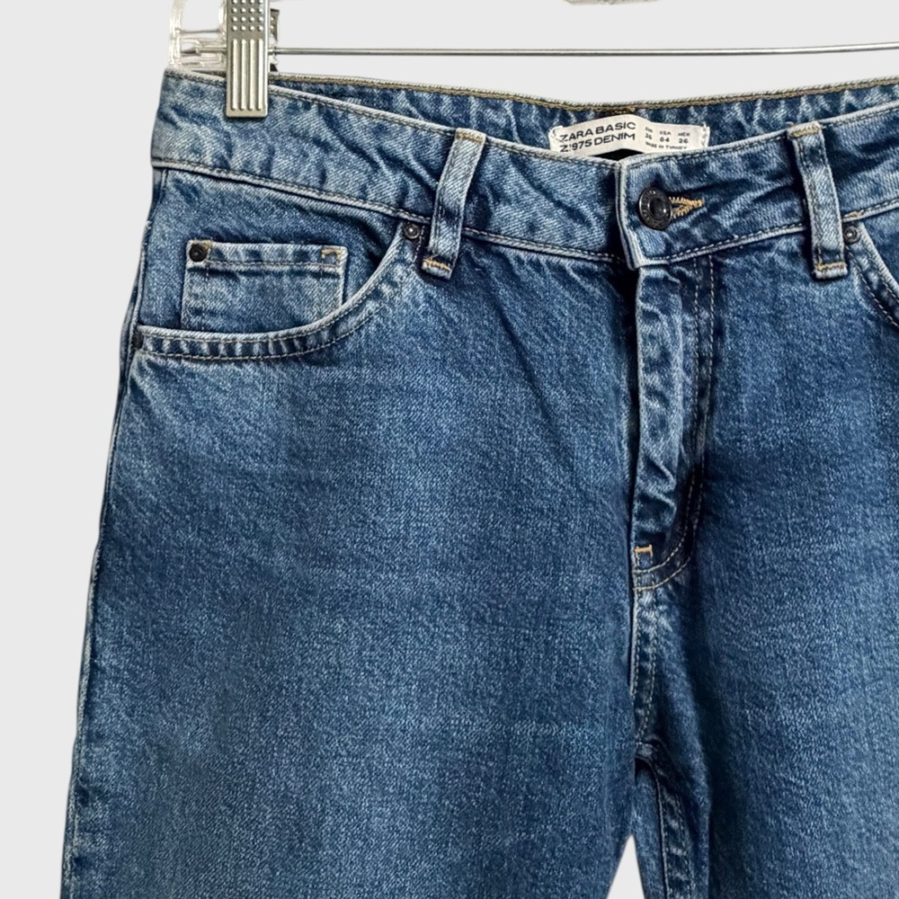 Nwot Zara Basic Denim Sequin Patchwork Jeans Wome… - image 6